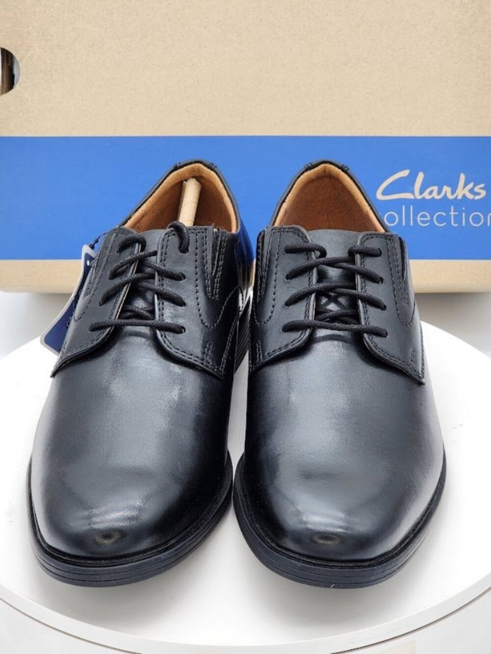 Clarks Whiddon Plain Black Leather Oxford Dress Shoes Men’s Size 8 - Picture 8 of 11